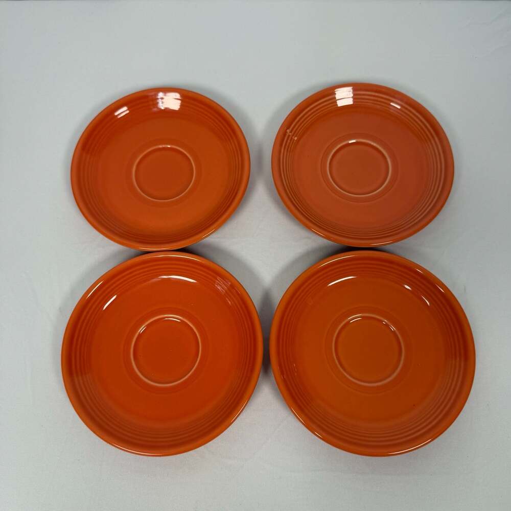 Fiesta Tangerine Orange 6" Saucers Set of 4